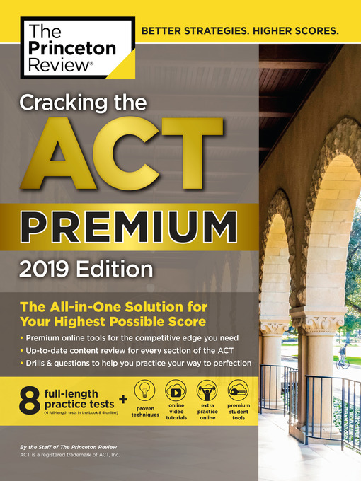 Title details for Cracking the ACT Premium Edition with 8 Practice Tests, 2019 by The Princeton Review - Wait list